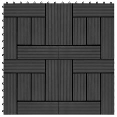 Vidaxl Talne plošče 11 kosov WPC 30x30 cm 1 m² črne
