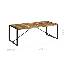 Vidaxl Jedilna miza 220x100x75 cm trden predelan les