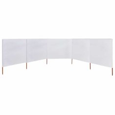 Vidaxl 5-panelni vetrobran tkanina 600x160 cm peščeno bel
