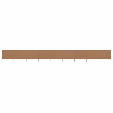 Vidaxl 9-panelni vetrobran tkanina 1200x160 cm taupe