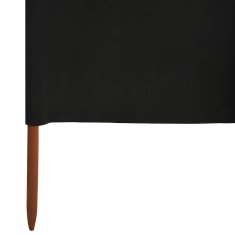 Vidaxl 5-panelni vetrobran tkanina 600x160 cm črn