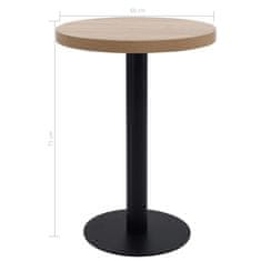 Vidaxl Bistro miza svetlo rjava 60 cm mediapan