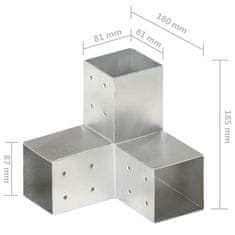Vidaxl Spojnik za steber Y oblike pocinkana kovina 81x81 mm