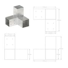 Vidaxl Spojnik za steber Y oblike pocinkana kovina 81x81 mm