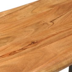 Vidaxl Klop z naravnimi robovi 110 cm trden akacijev les in jeklo