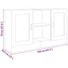 Vidaxl Komoda črna 120x30,5x70 cm iverna plošča