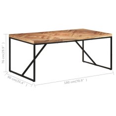 Vidaxl Jedilna miza 180x90x76 cm trden akacijev in mangov les