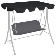 Vidaxl Streha za vrtno gugalnico črna 188/168x145/110 cm