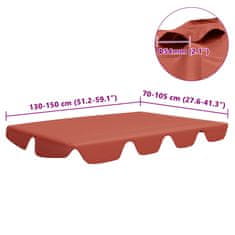 Vidaxl Streha za vrtno gugalnico terakota 150/130x105/70 cm