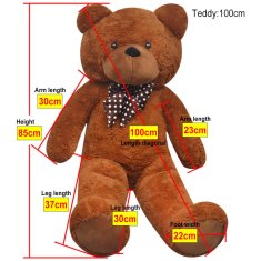 Vidaxl XXL plišasti medved rjave barve 85 cm