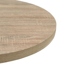 Vidaxl Bistro miza mediapan in jeklo okrogla 60x75 cm barva hrasta