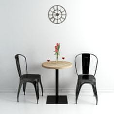 Vidaxl Bistro miza mediapan in jeklo okrogla 60x75 cm barva hrasta