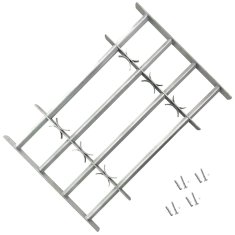 Vidaxl Nastavljiva okenska rešetka s 4 prečkami 500-650 mm