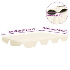 Vidaxl Streha za vrtno gugalnico krem 150/130x105/70 cm