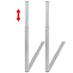 Vidaxl 2 Teleskopski Nogi za Mizo Brušeni Nikelj 710 mm - 1100 mm