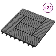 Vidaxl Talne plošče 22 kosov 30x30 cm 2 m² WPC sive