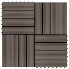 Vidaxl Talne plošče 22 kosov 30x30 cm 2 m² WPC temno rjave