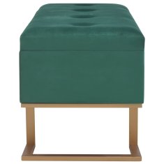 Vidaxl Klop s prostorom za shranjevanje 105 cm zelen žamet