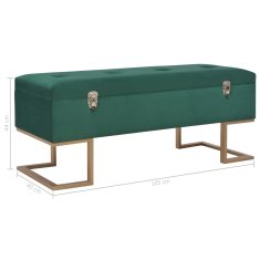 Vidaxl Klop s prostorom za shranjevanje 105 cm zelen žamet