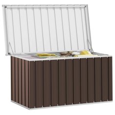 Vidaxl Vrtna shranjevalna škatla rjava 129x67x65 cm