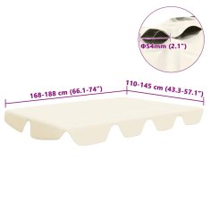 Vidaxl Streha za vrtno gugalnico krem 188/168x145/110 cm