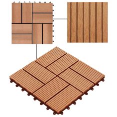 Vidaxl Talne plošče 11 kosov WPC 30x30 cm 1 m² barva tikovine