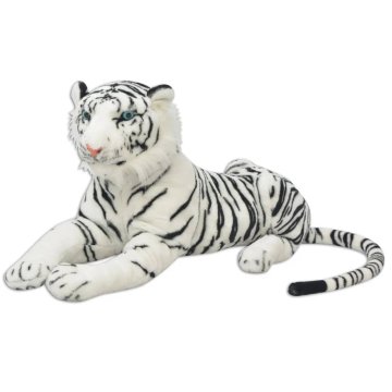 Vidaxl Plišasta igrača tiger bela XXL