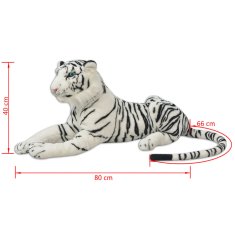 Vidaxl Plišasta igrača tiger bela XXL