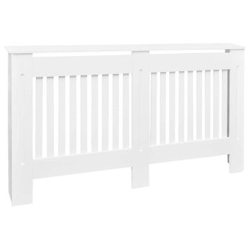 Vidaxl Dekorativen Pokrov/Omarica za Radiator 152 cm MDF Bele Barve