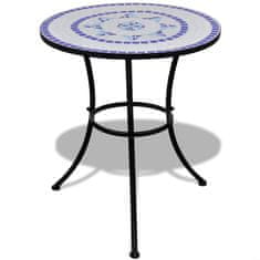 Vidaxl Bistro miza modra in bela 60 cm mozaik
