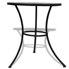 Vidaxl Bistro miza črna in bela 60 cm mozaik