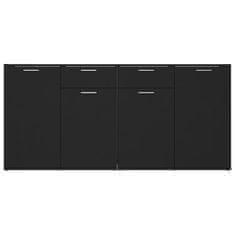 Vidaxl Komoda črna 160x36x75 cm iverna plošča