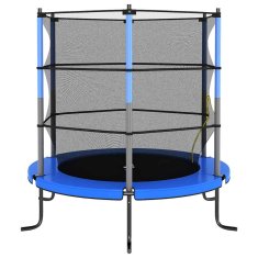 Vidaxl Trampolin z varnostno mrežo okrogel 140x160 cm moder