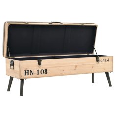 Vidaxl Klop s prostorom za shranjevanje 110 cm trden les jelke