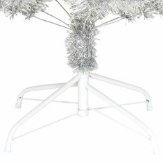 Vidaxl Umetna božična drevesa med 300 LED srebrna 180 cm PET