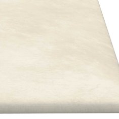 Vidaxl Stenski paneli 12 kosov krem 90x30 cm žamet 3,24 m²