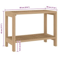 Vidaxl Kopalniška mizica 60x30x45 cm trdna tikovina