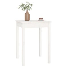 Vidaxl Jedilna miza bela 55x55x75 cm trdna borovina