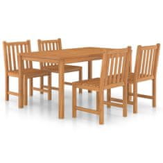 Vidaxl 5-delni vrtni jedilni komplet 150x90 cm masivni tikov les