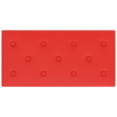 Vidaxl Stenski paneli 12 kosov rdeči 60x30 cm umetno usnje 2,16 m²