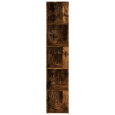 Vidaxl Kotna omarica dimljeni hrast 33x33x164,5 cm inženirski les