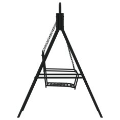 Vidaxl Gugalna klop 124 cm črna jeklena