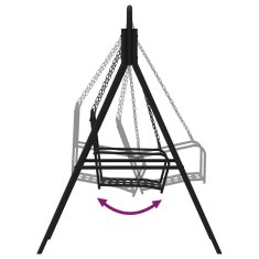 Vidaxl Gugalna klop 124 cm črna jeklena