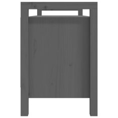 Vidaxl Klop za predsobo siva 110x40x60 cm trdna borovina
