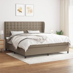 Vidaxl Box spring postelja z vzmetnico taupe 200x200 cm blago