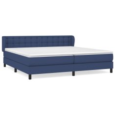 Vidaxl Box spring postelja z vzmetnico modra 200x200 cm blago