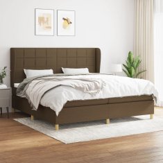 Vidaxl Box spring postelja z vzmetnico temno rjav 200x200 cm blago