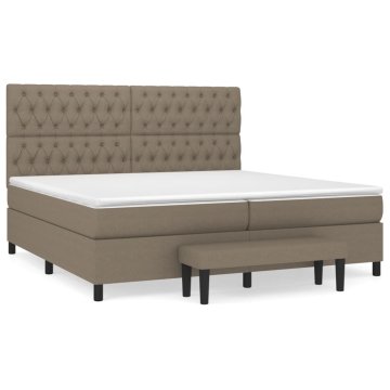 Vidaxl Box spring postelja z vzmetnico taupe 200x200 cm blago