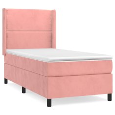 Vidaxl Box spring postelja z vzmetnico roza 80x200 cm žamet