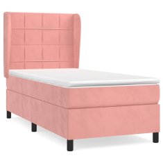 Vidaxl Box spring postelja z vzmetnico roza 80x200 cm žamet